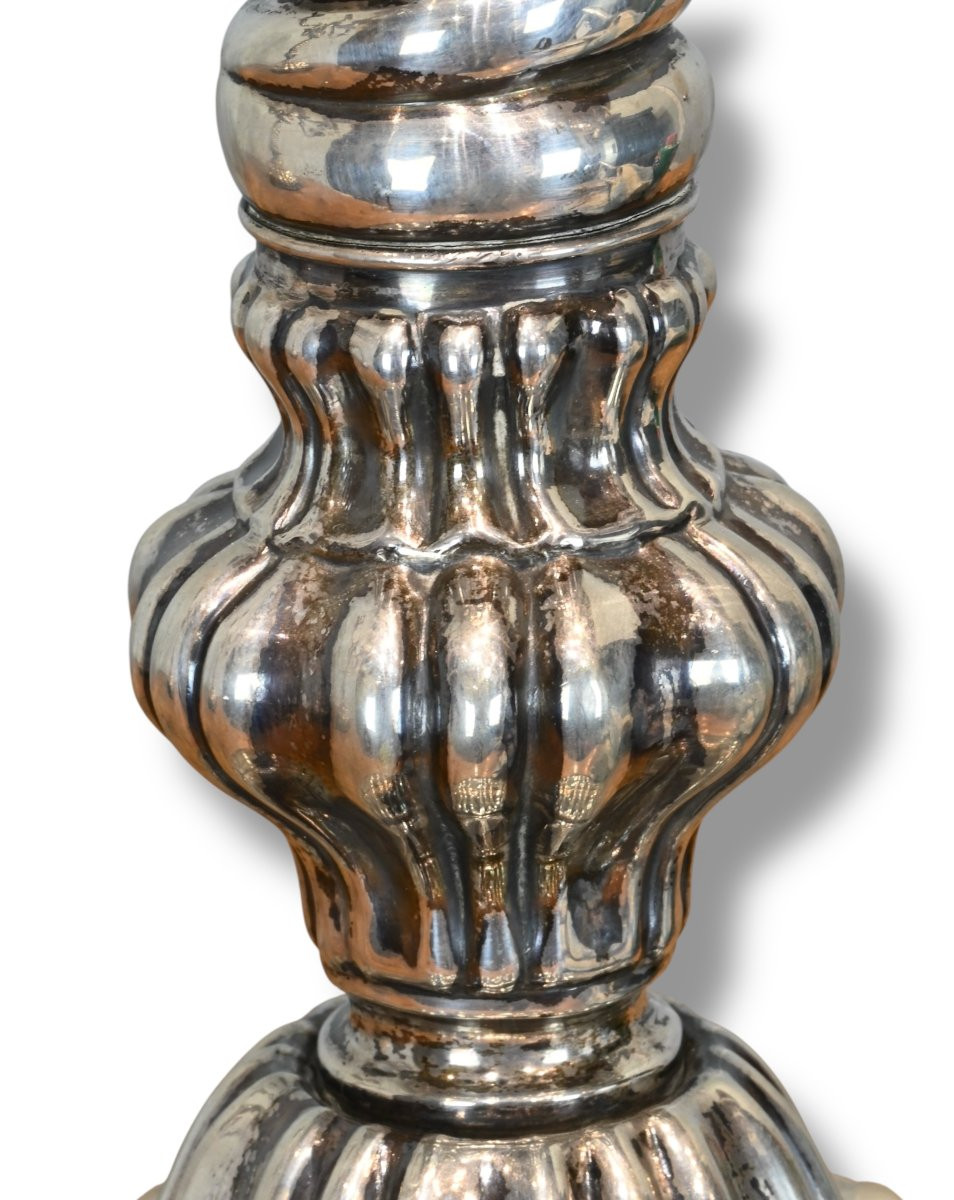 Coppia di Candelabri in Argento 800 - Italia XX Secolo-photo-3